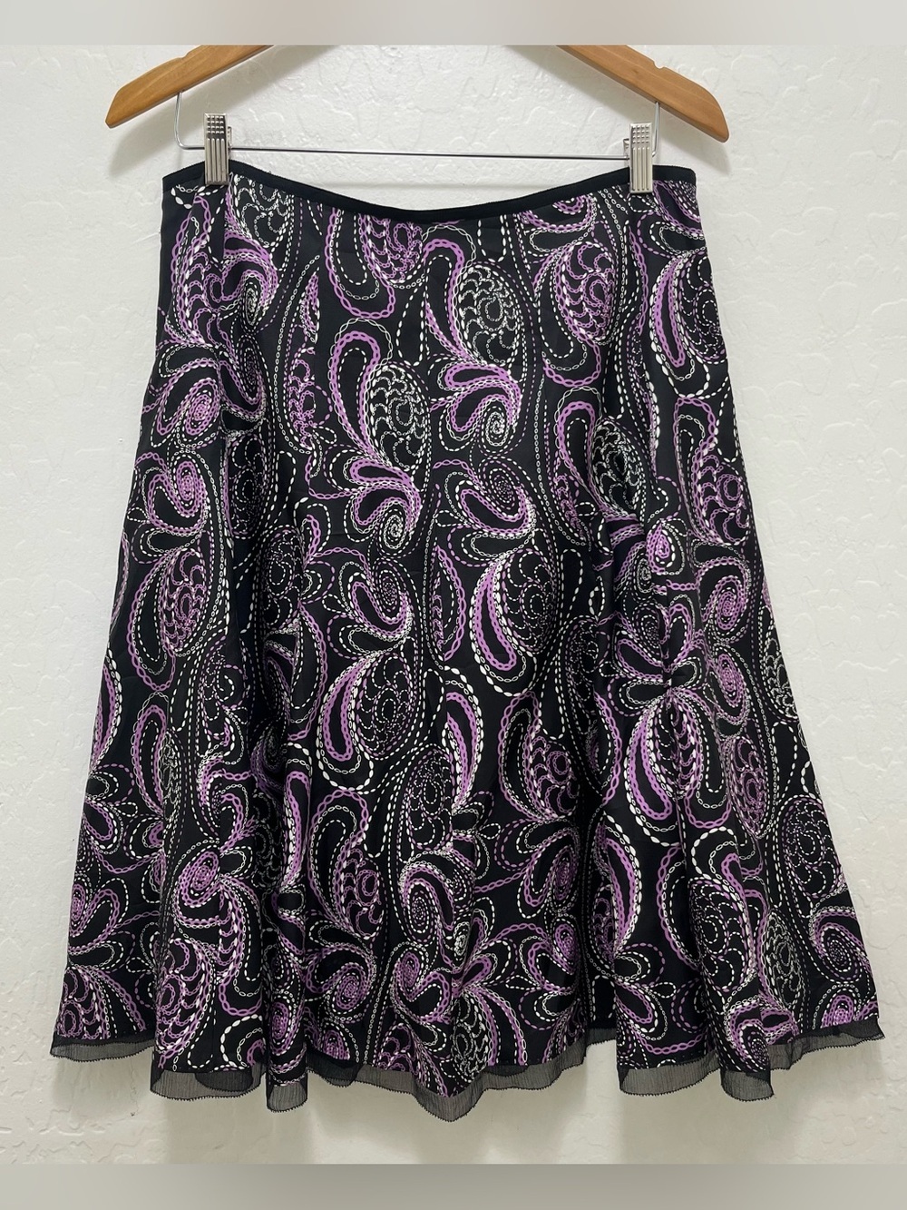 Gianni Bini Silk Paisley A-Line Midi Skirt Whimsigoth Y2K Size 10
